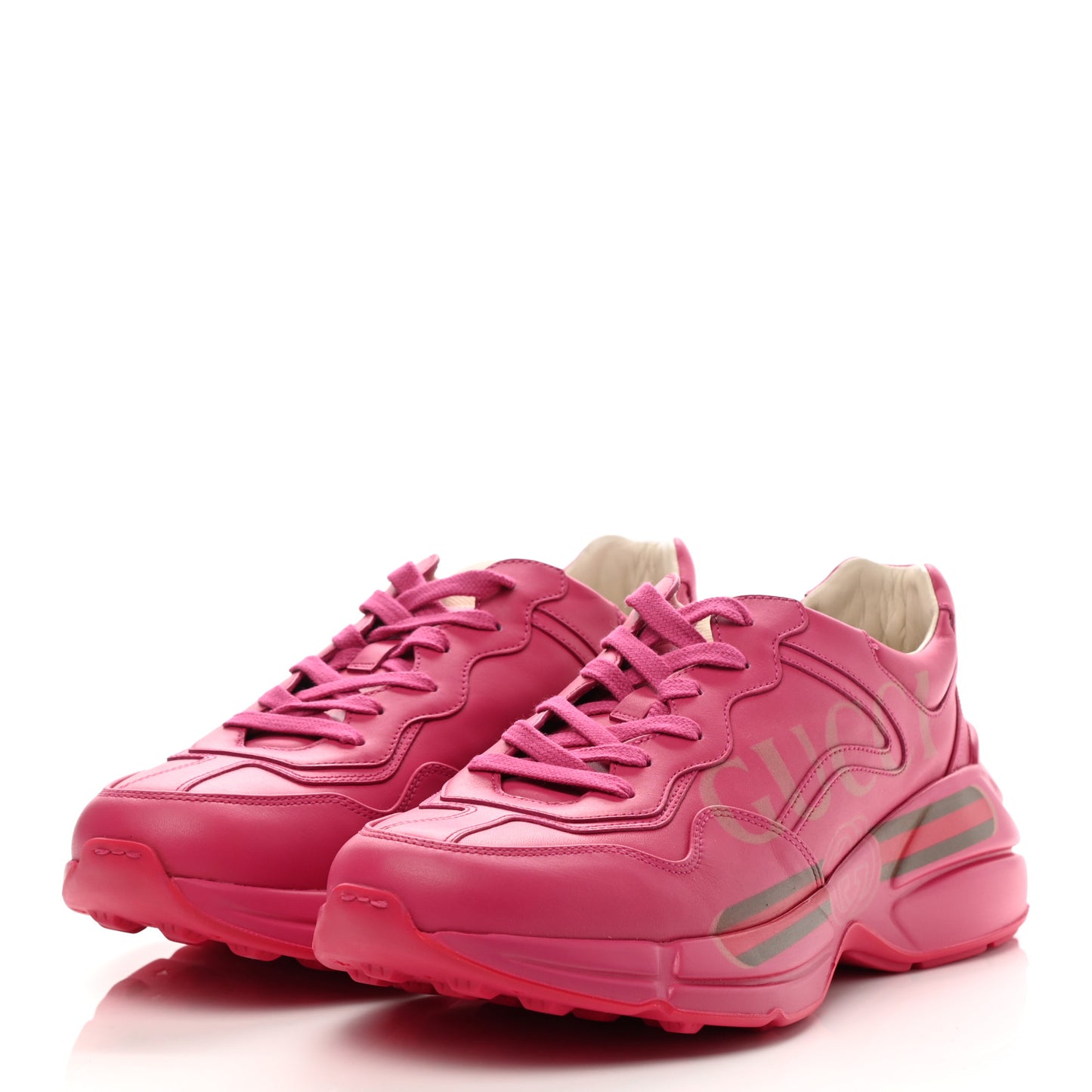 Calfskin Logo Mens Rhyton Sneakers 9 Box Pink