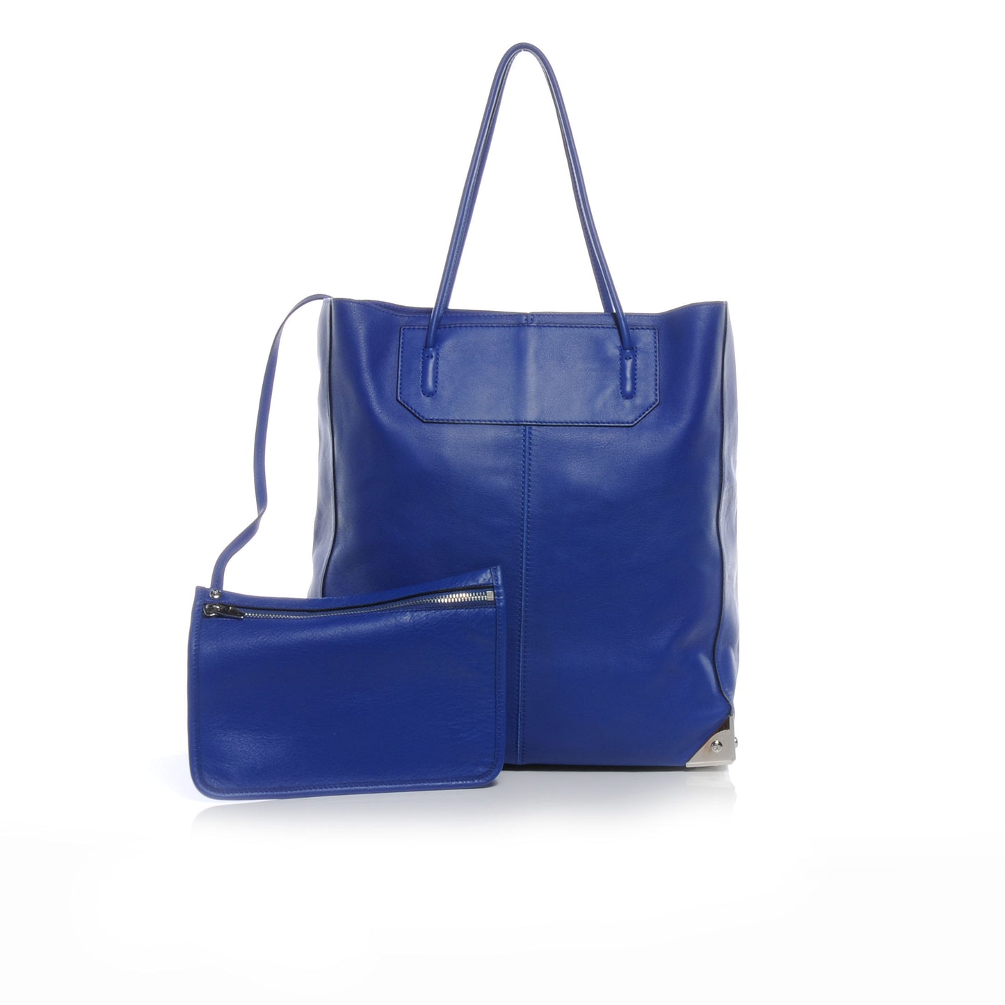 Leather Prisma Tote Electric Blue