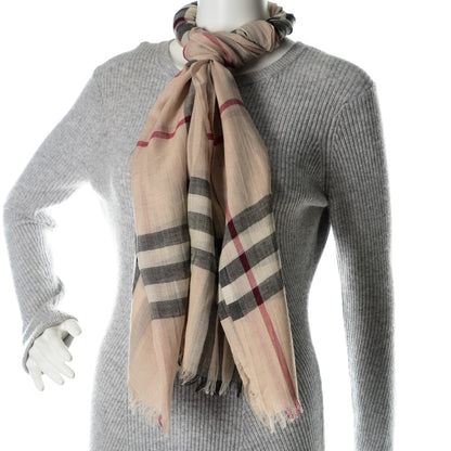 Burberry Wool Silk Gauze Giant Check Scarf Trench 2 of 4