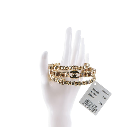 Chanel Lambskin Chain CC Bangle Set of 3 Gold 2 of 5