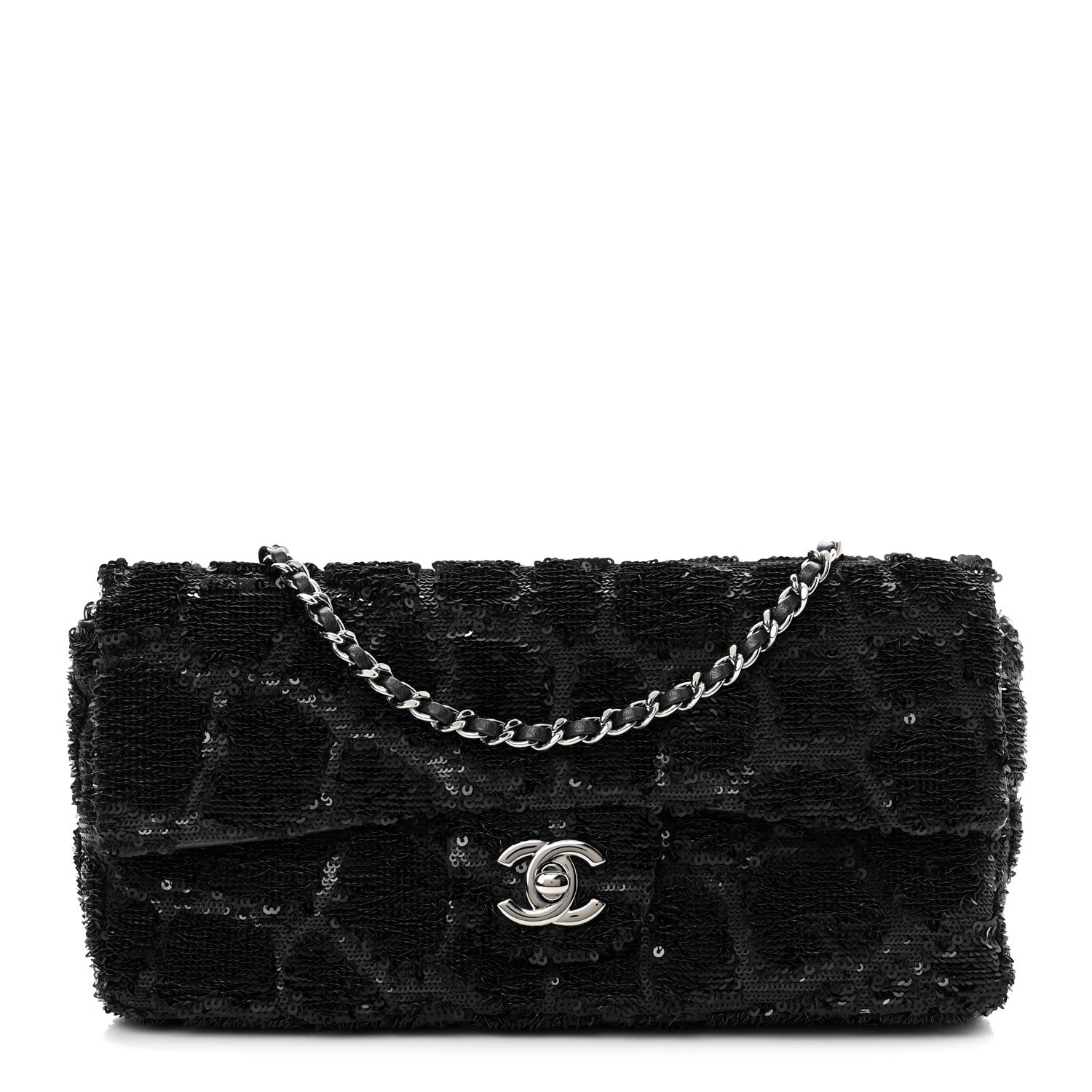 Chanel Sequin Single Flap Black 1 of 10
