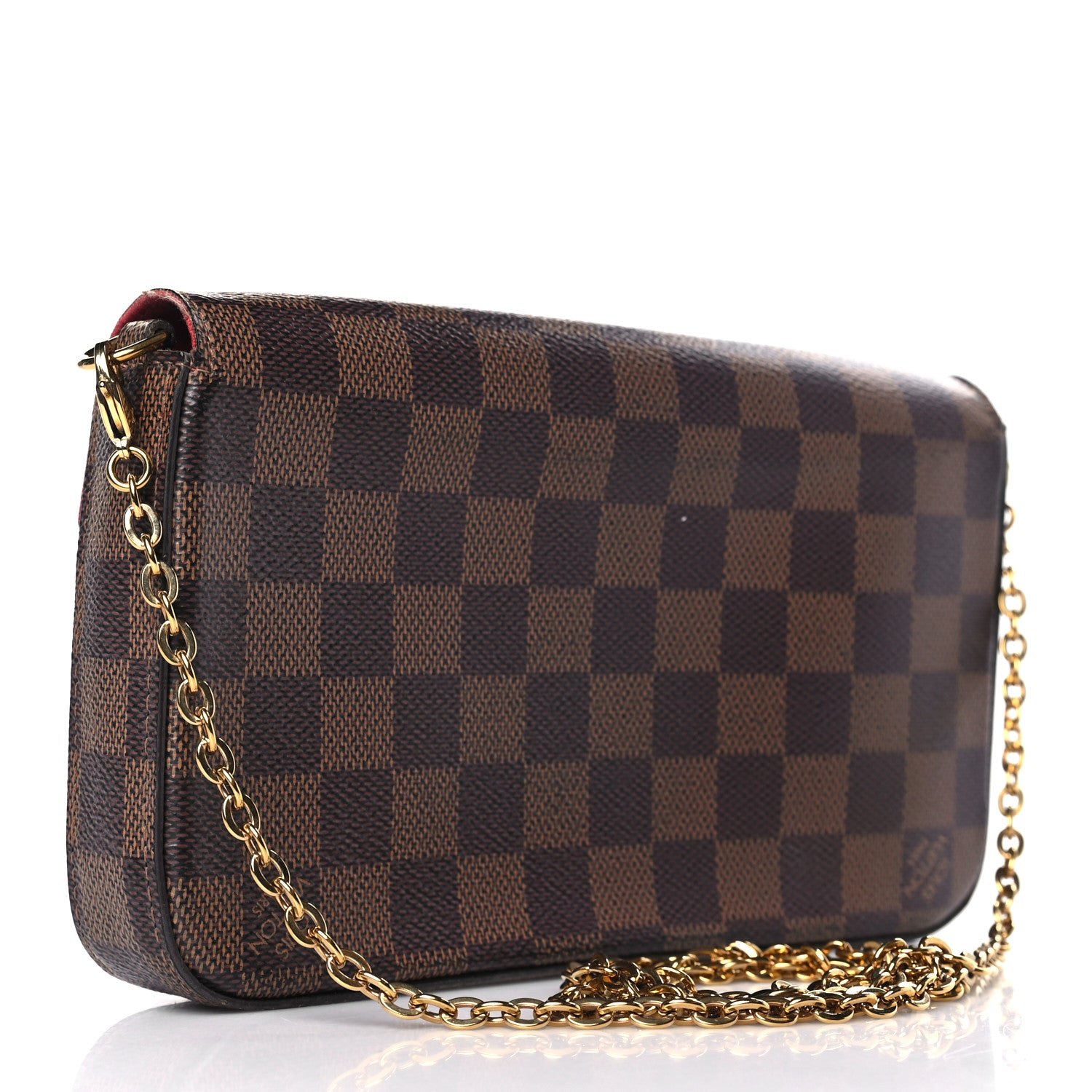 Louis Vuitton Damier Ebene Pochette Felicie Chain Wallet 3 of 10