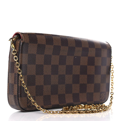 Louis Vuitton Damier Ebene Pochette Felicie Chain Wallet 3 of 10