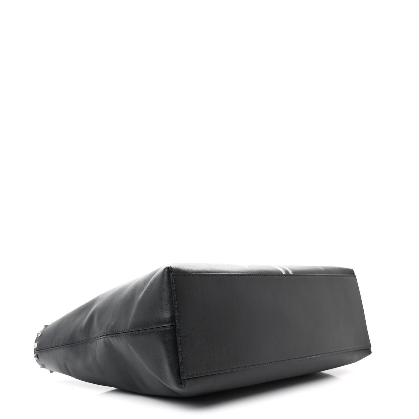 X UNDERCOVER Calfskin Print Rockstud Shoulder Tote Black
