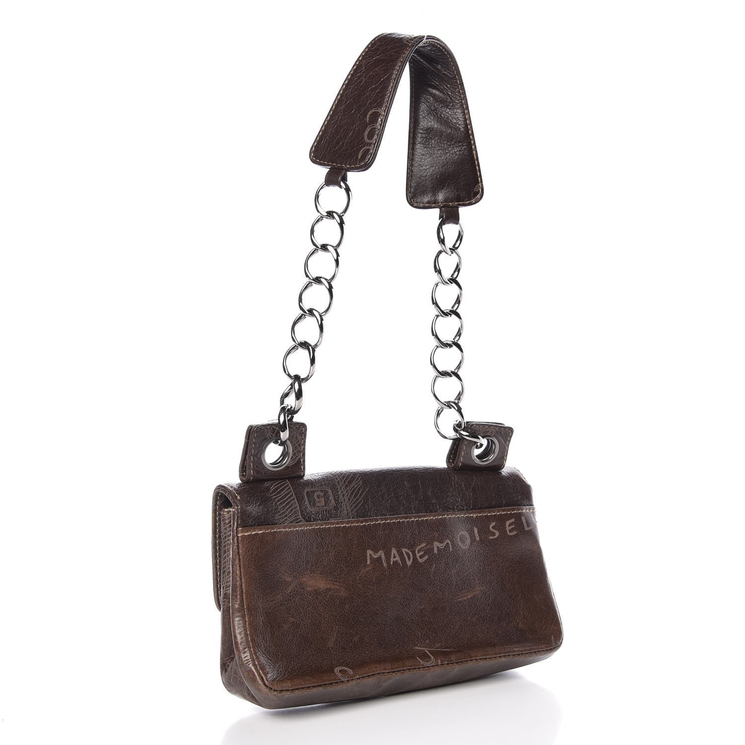Chanel Calfskin Graffiti Flap Brown 3 of 9