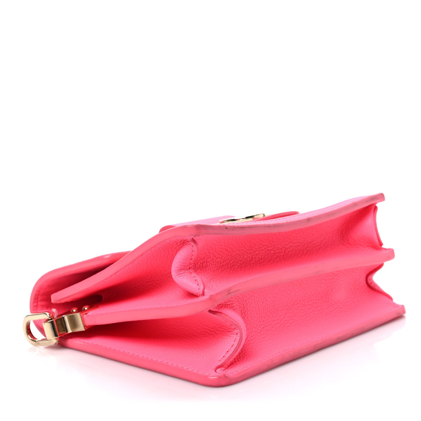 Grained Calfskin Tufted Monogram Mini Dauphine Fluo Pink