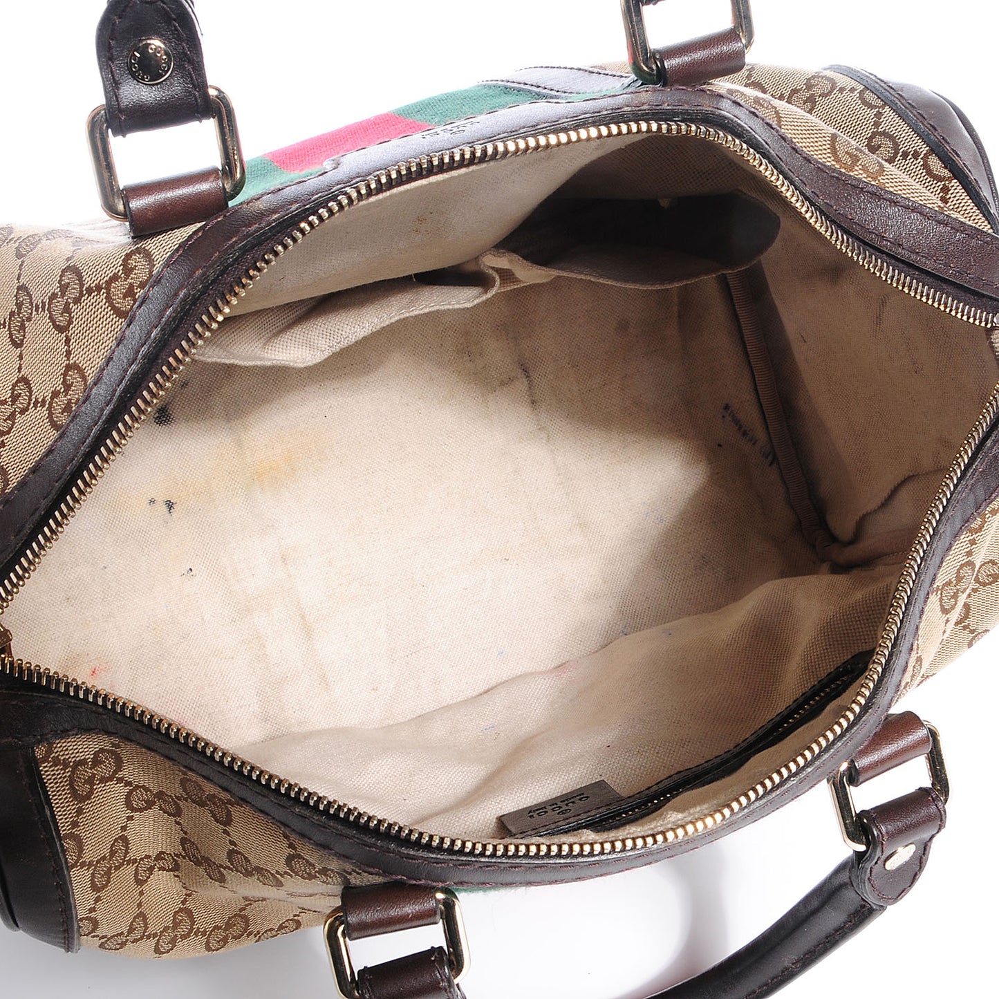 Monogram Selleria Calfskin Vintage Web Medium Boston Beige Ebony Cocoa