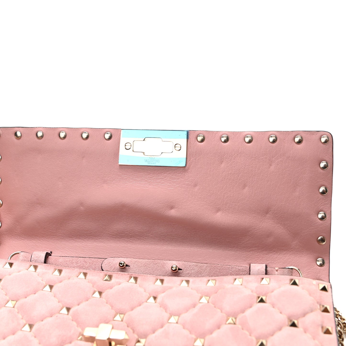 Suede Rockstud Spike Wallet on Chain Loto