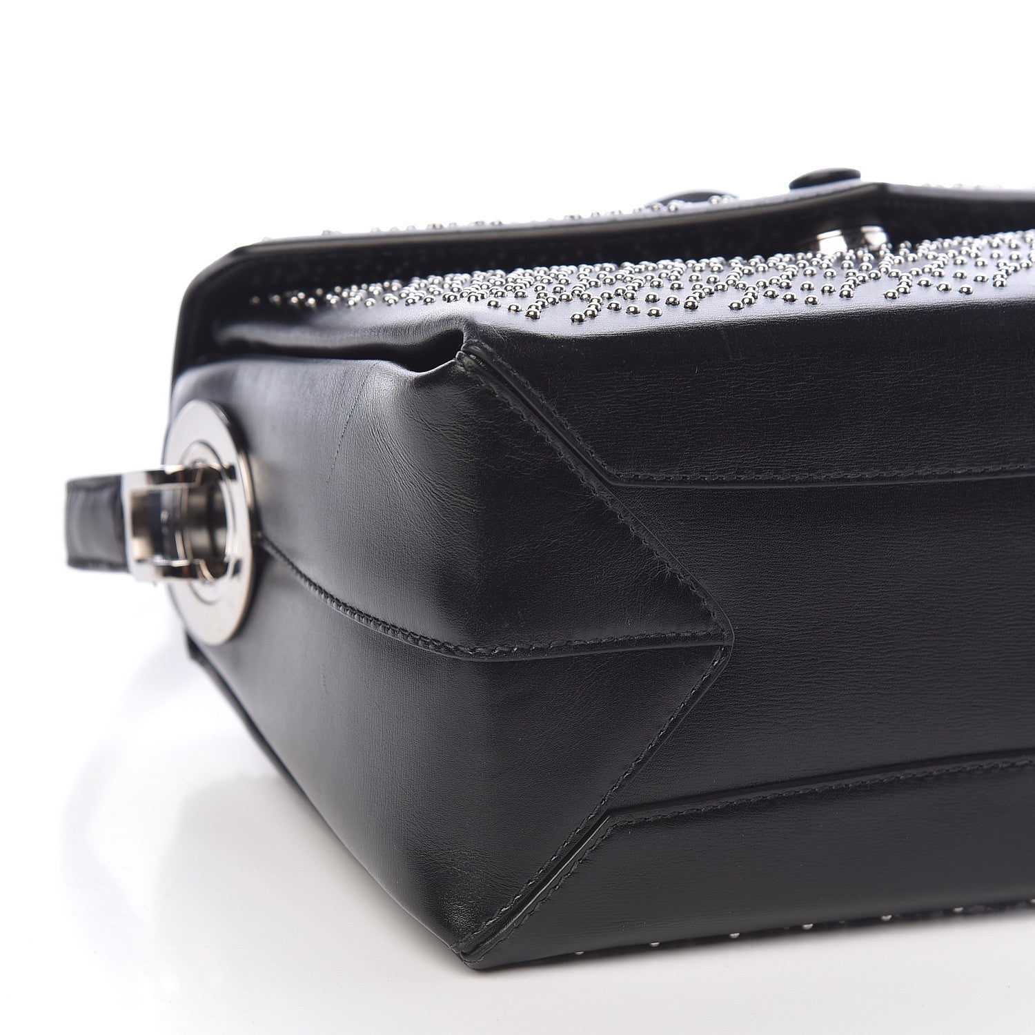 Alaia Calfskin Studded Arabesque Shoulder Bag Black 7 of 10