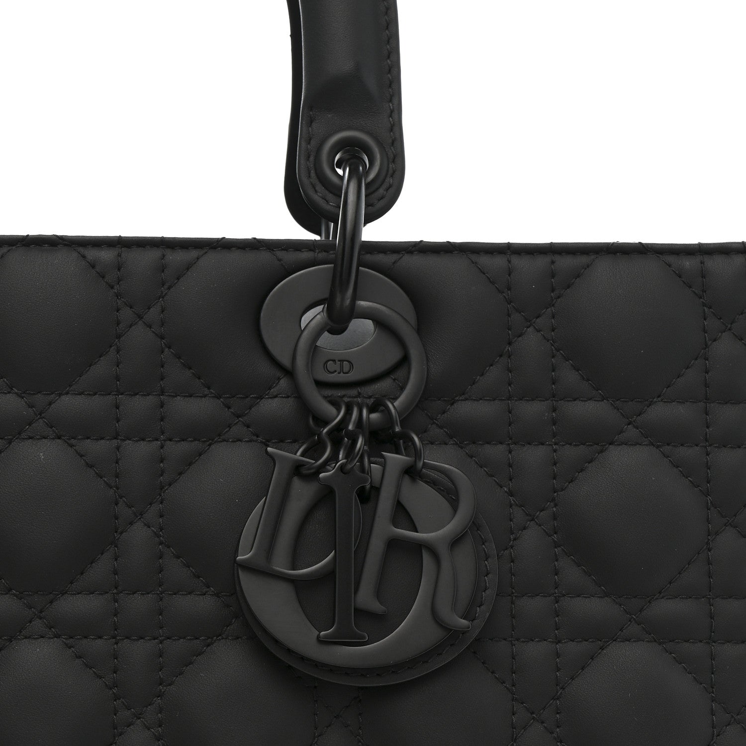 Christian Dior Ultra Matte Calfskin Cannage Large Lady Dior Black 8 of 10