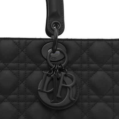 Christian Dior Ultra Matte Calfskin Cannage Large Lady Dior Black 8 of 10