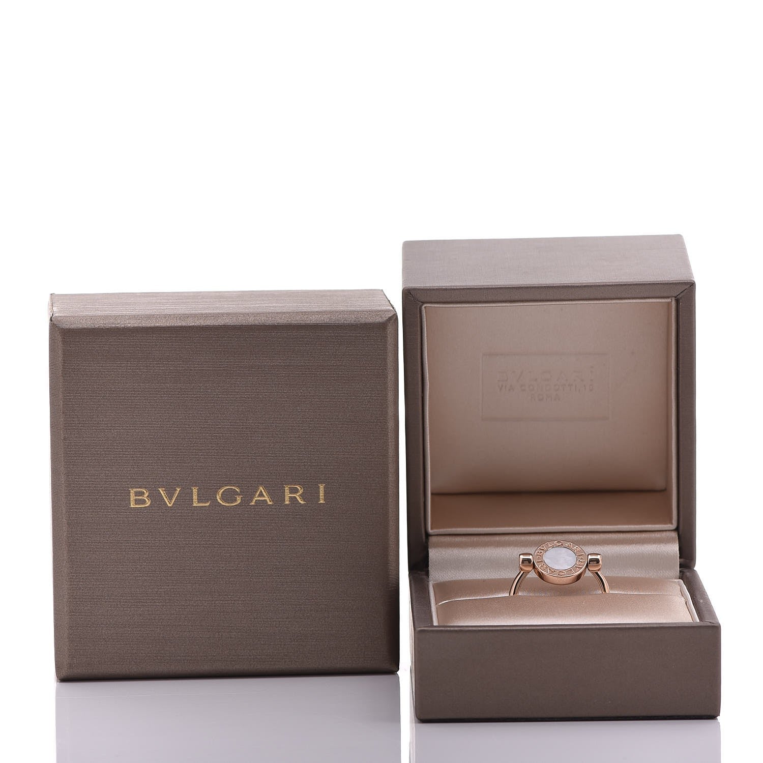 Bulgari BVLGARI 18K Rose Gold Diamond Mother of Pearl Bvlgari Bvlgari Ring 46.5 5 8 of 9