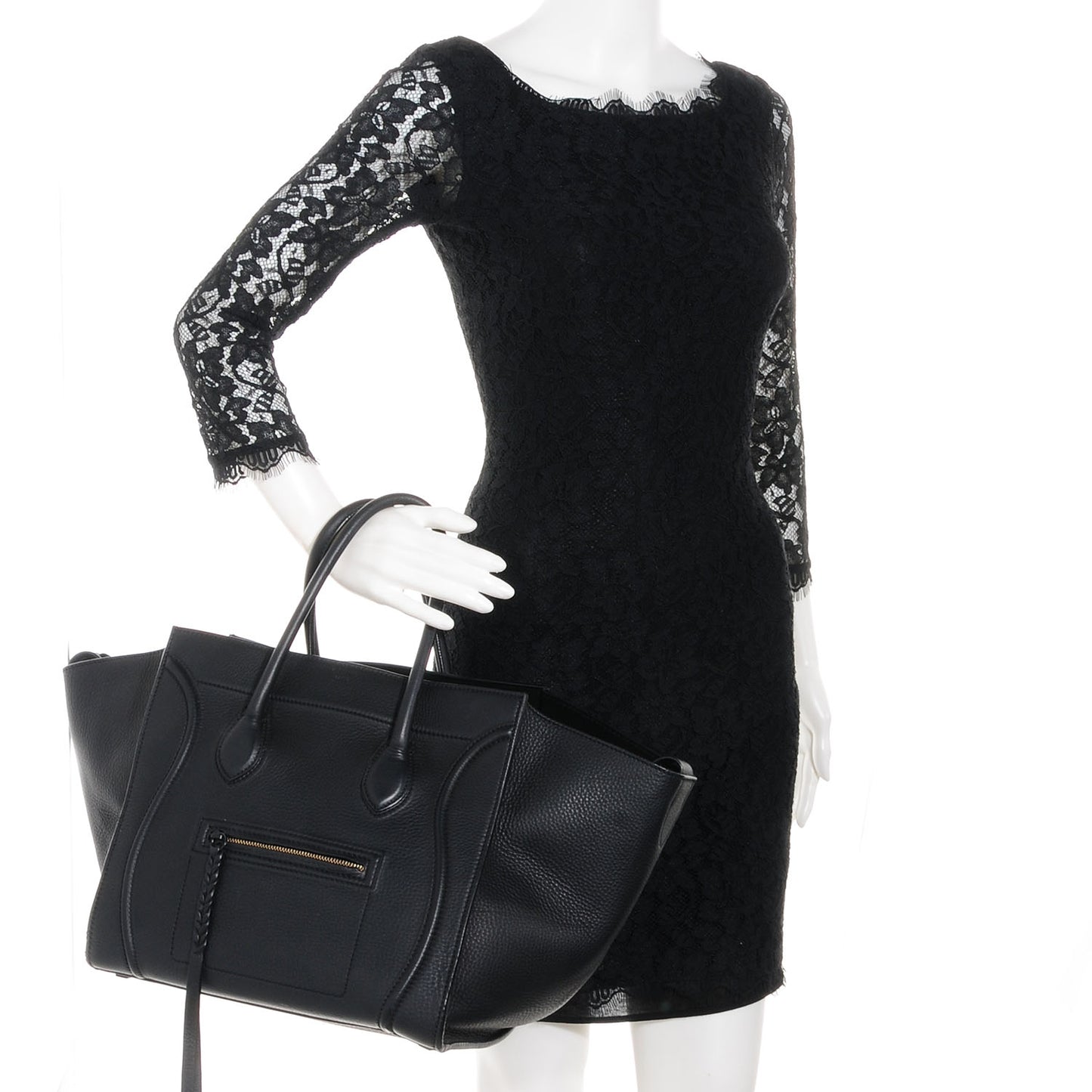 Supple Calfskin Medium Phantom Luggage Black