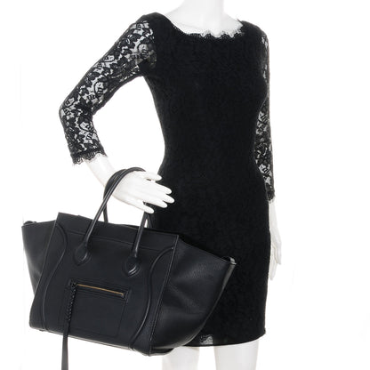 Celine Supple Calfskin Medium Phantom Luggage Black 2 of 9