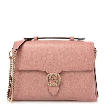 Gucci Dollar Calfskin Medium Interlocking G Top Handle Shoulder Bag Soft Pink 1 of 10