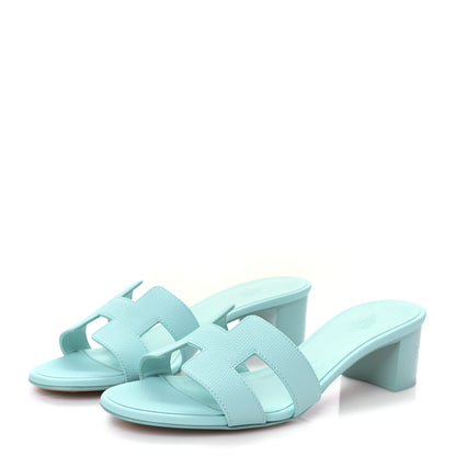 Hermes Epsom Oasis Sandals 37 Vert Embrun 3 of 8