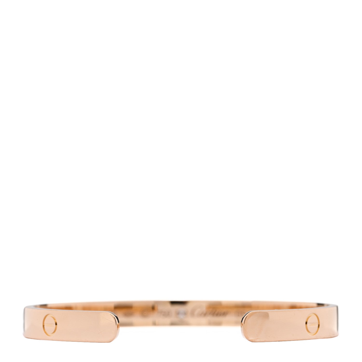 Cartier 18K Yellow Gold 1 Diamond LOVE Cuff Bracelet 19 2 of 3
