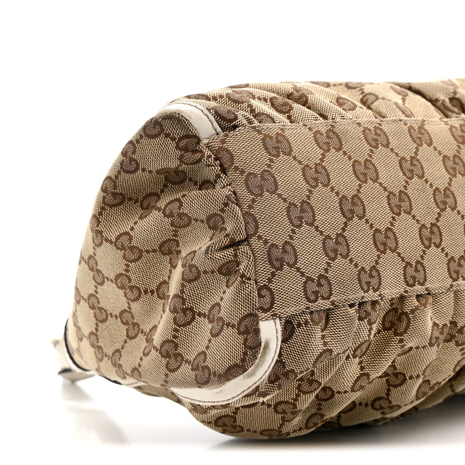 Gucci Monogram Medium D Gold Ring Hobo White 9 of 14