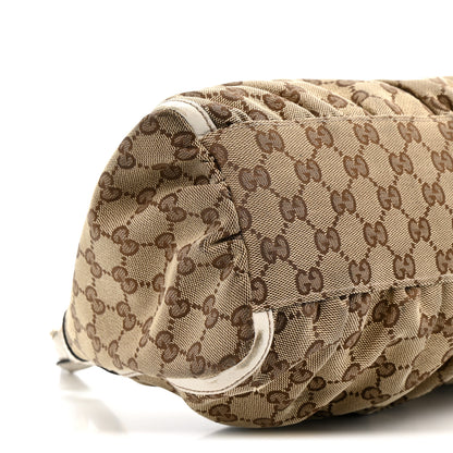 Gucci Monogram Medium D Gold Ring Hobo White 9 of 14