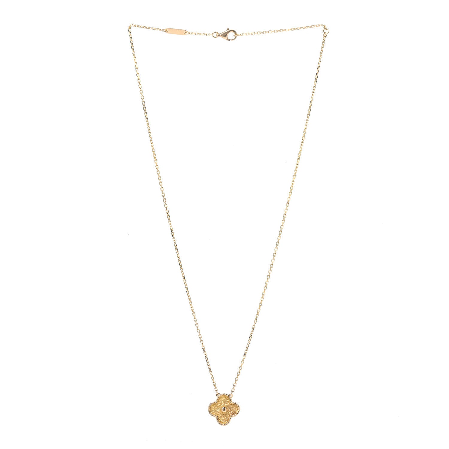 Van Cleef & Arpels 18K Yellow Gold Vintage Alhambra Pendant Necklace 3 of 5