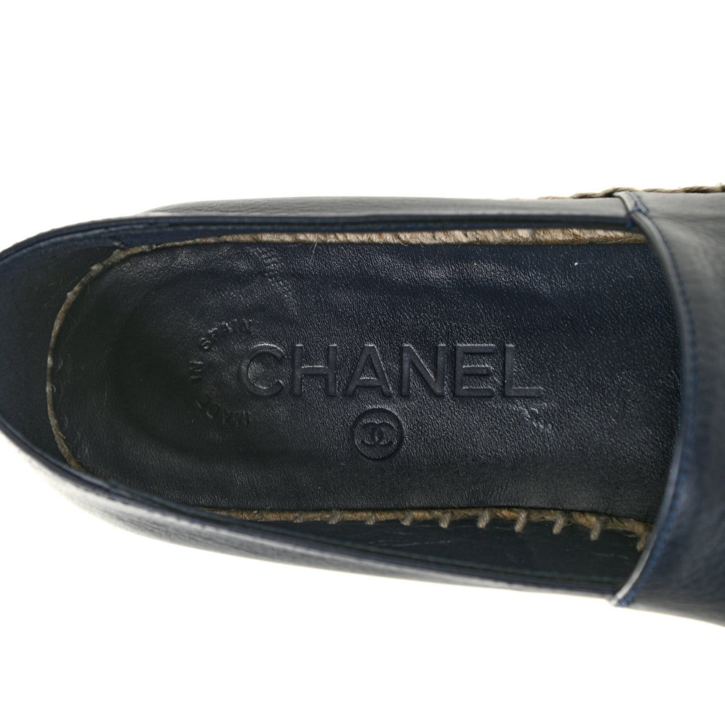 Lambskin CC Espadrilles 37 Navy Blue