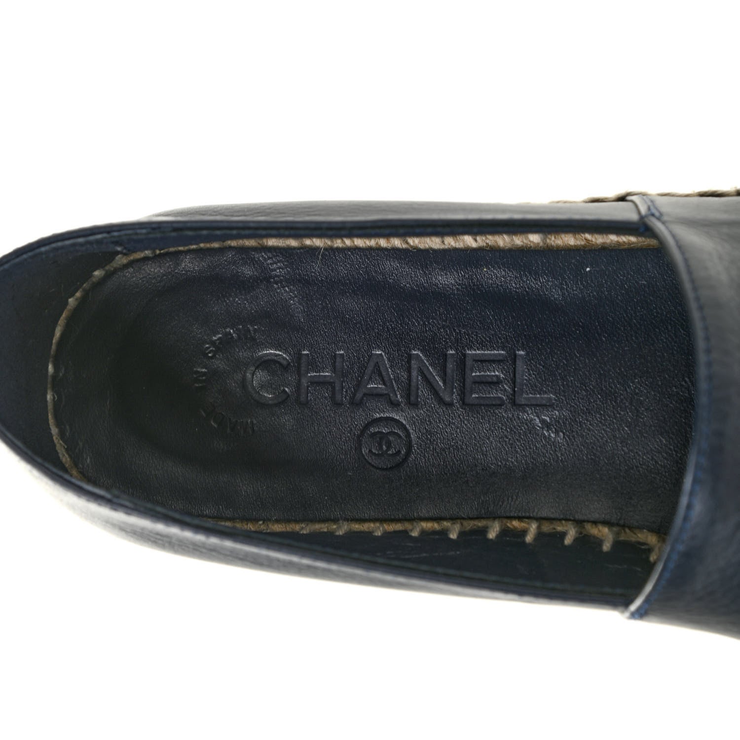 Chanel Lambskin CC Espadrilles 37 Navy Blue 6 of 12