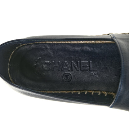 Chanel Lambskin CC Espadrilles 37 Navy Blue 6 of 12
