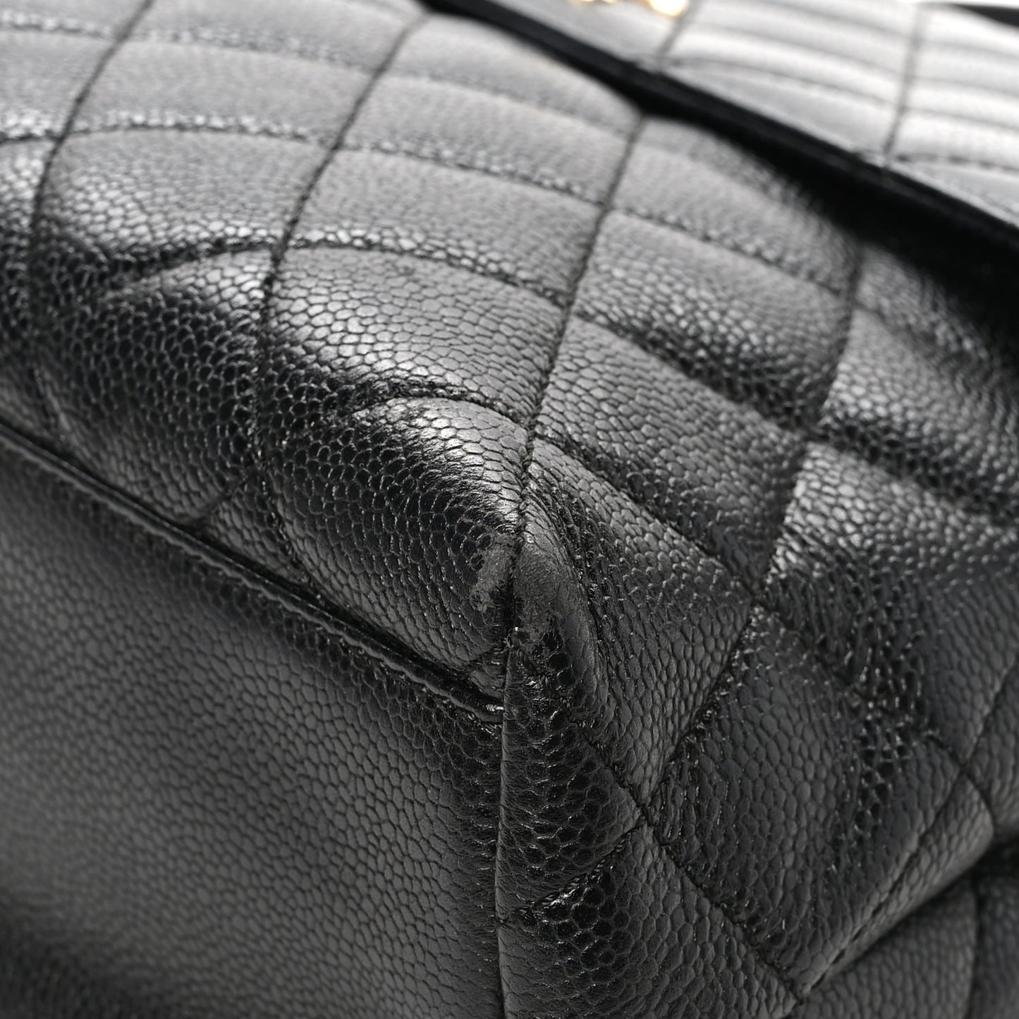 Caviar Quilted Jumbo Kelly Flap Black