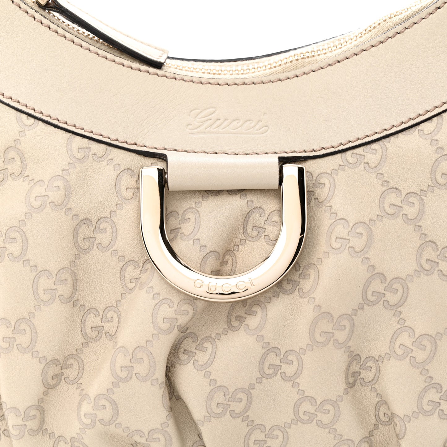 Guccissima Medium D Gold Hobo Off White