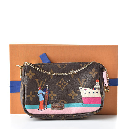 Louis Vuitton Monogram 2016 Christmas Animation Mini Pochette Accessories Rose Ballerine 8 of 8