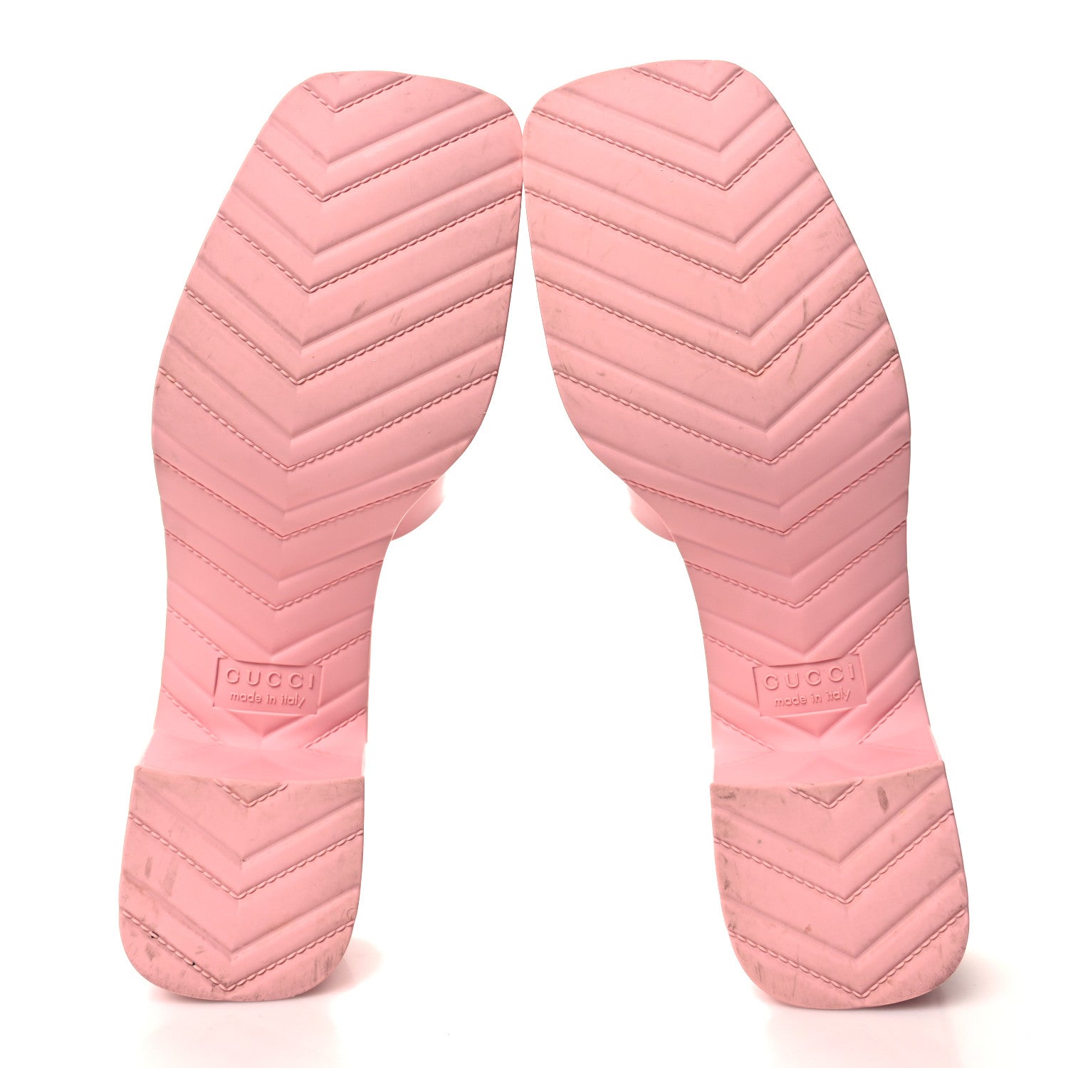 Gucci Rubber Gucci Logo Womens Platform 20/60mm Slide Sandals 38 Wild Rose 5 of 9