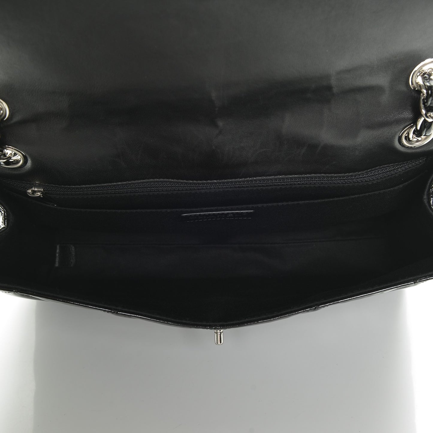 Vinyl Quilted In the Business Flap Bag Black