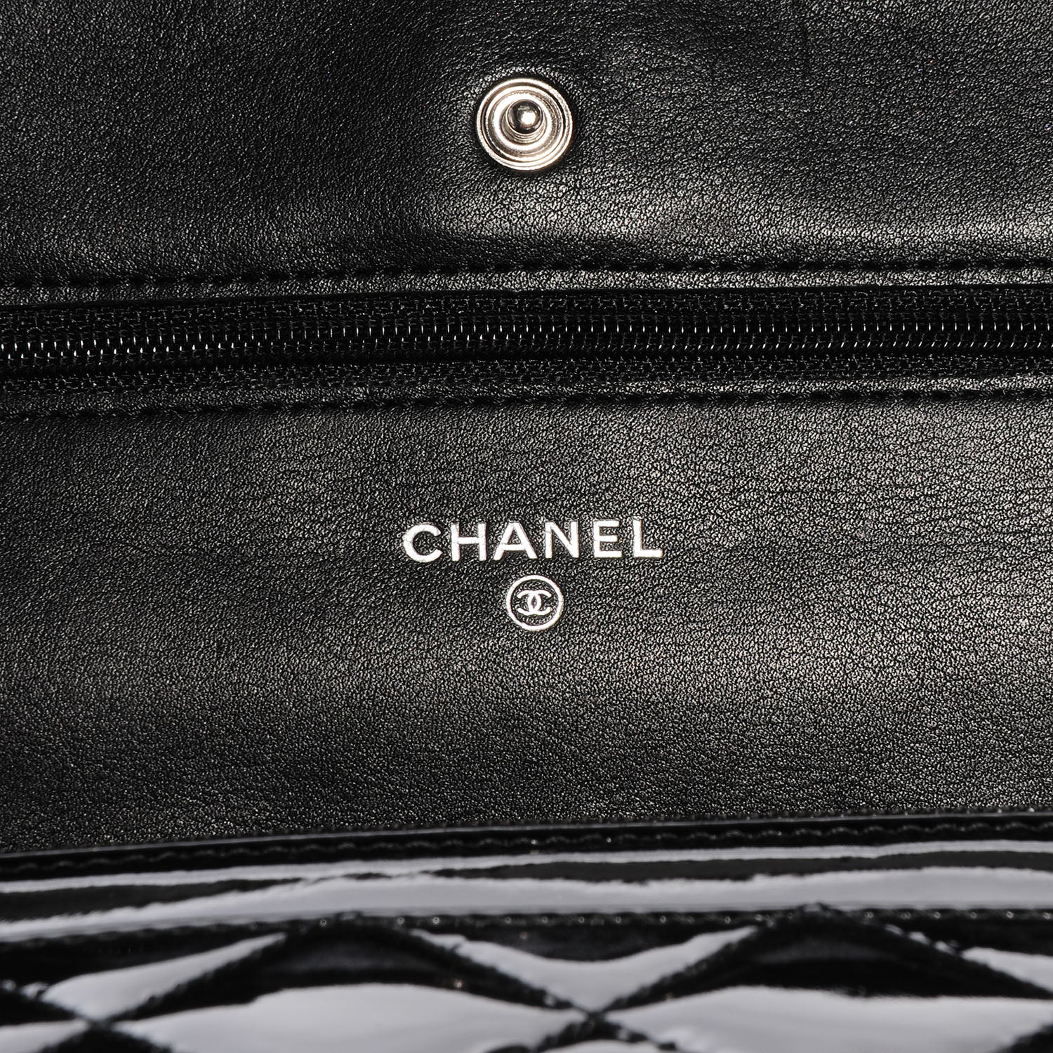 Chanel Patent Quilted Brilliant Wallet On Chain WOC Black 6 of 8