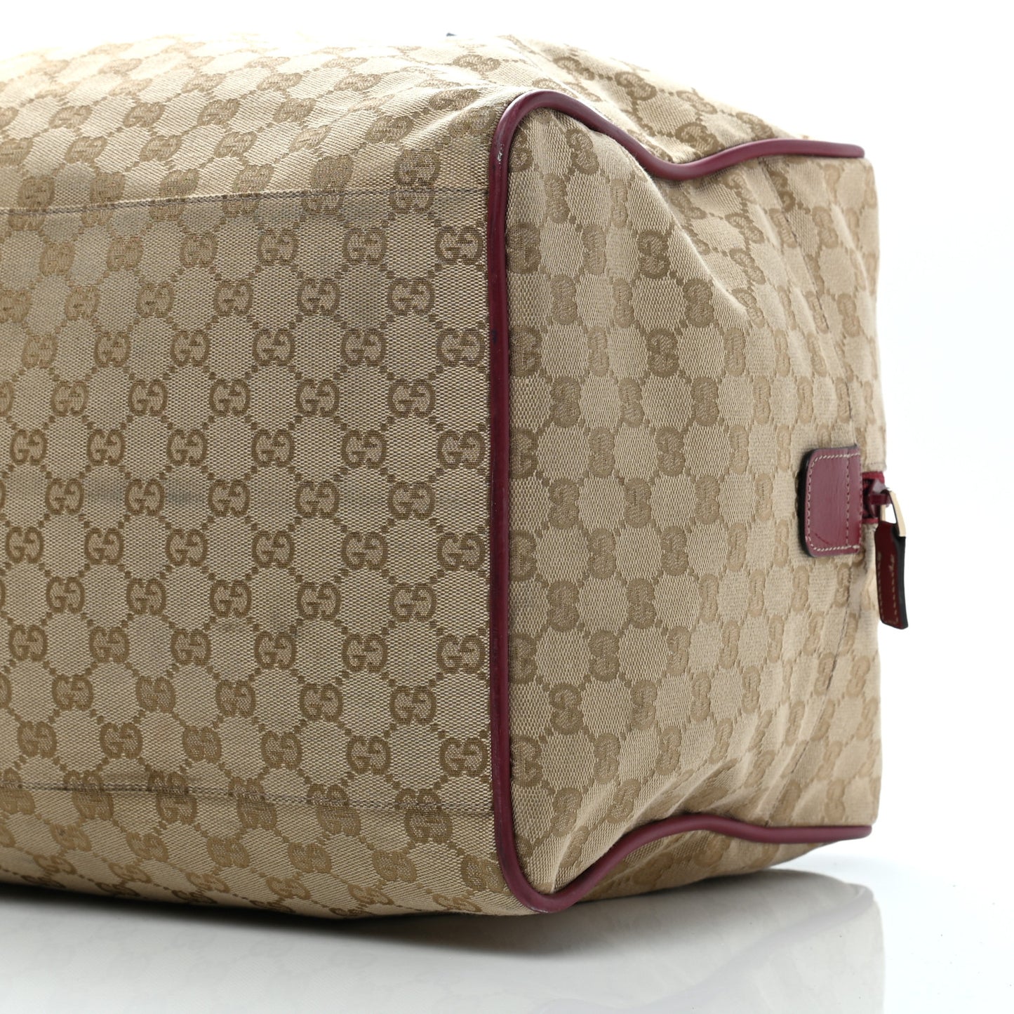 GG Monogram Web Medium Collapsable Carry On Duffle Beige Red