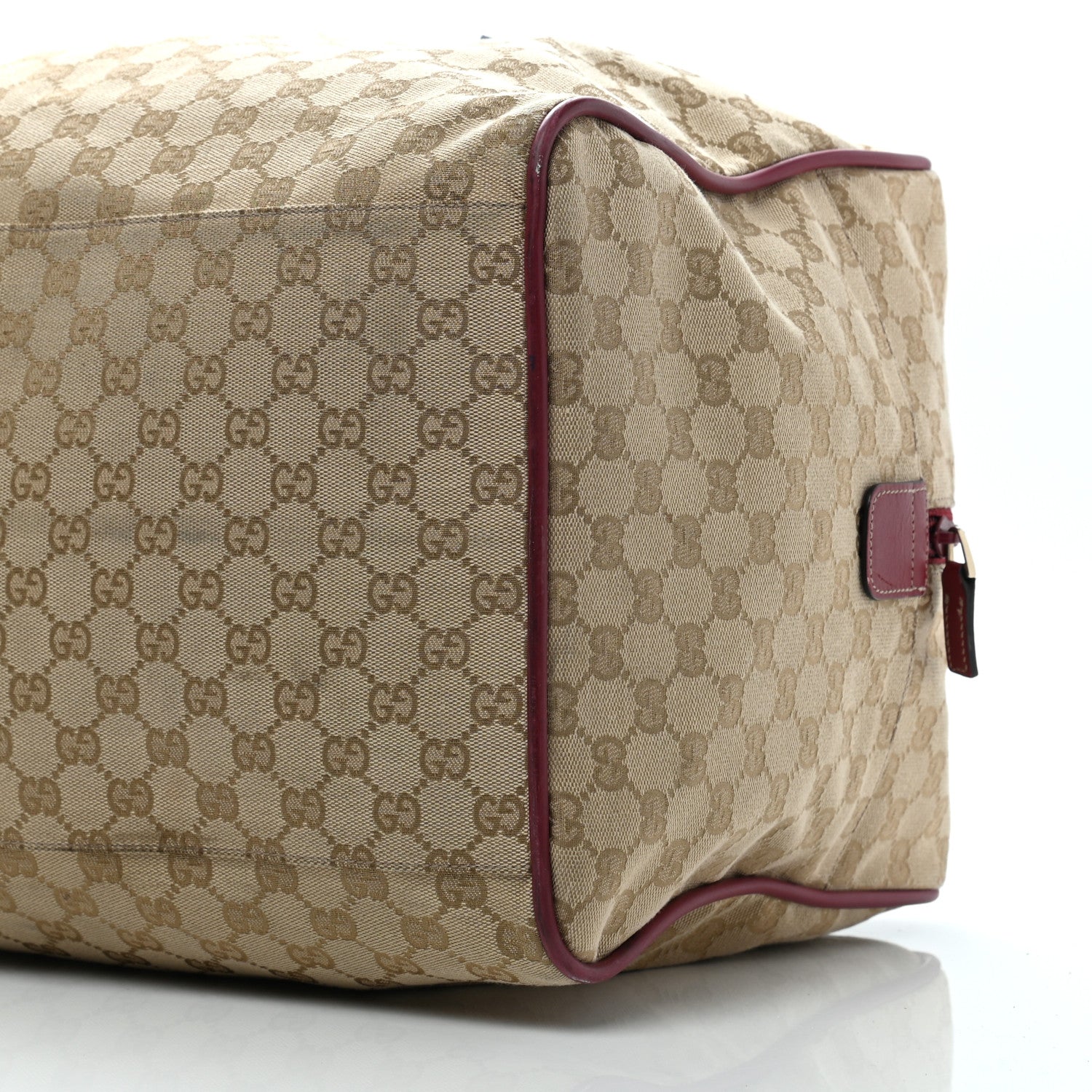 Gucci GG Monogram Web Medium Collapsable Carry On Duffle Beige Red 9 of 13