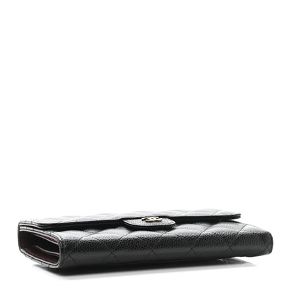 Chanel Caviar Quilted Long Flap Wallet Black 4 of 10