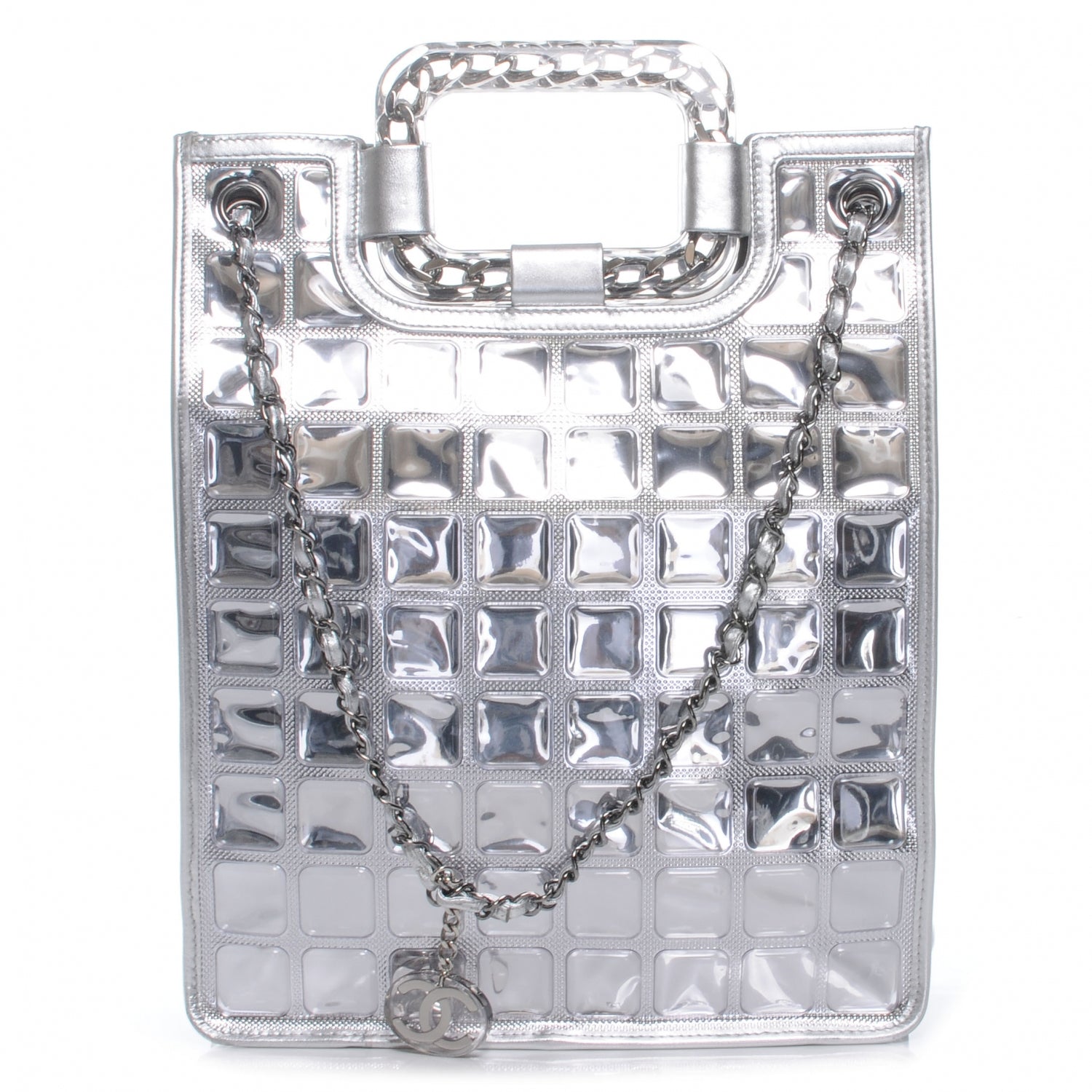 Chanel Vinyl Ice Cube Large Shopper Tote Silver 1 of 7