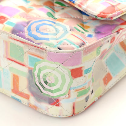 Chanel Patent Calfskin Printed Quilted Medium Double Flap Multicolor 9 of 9