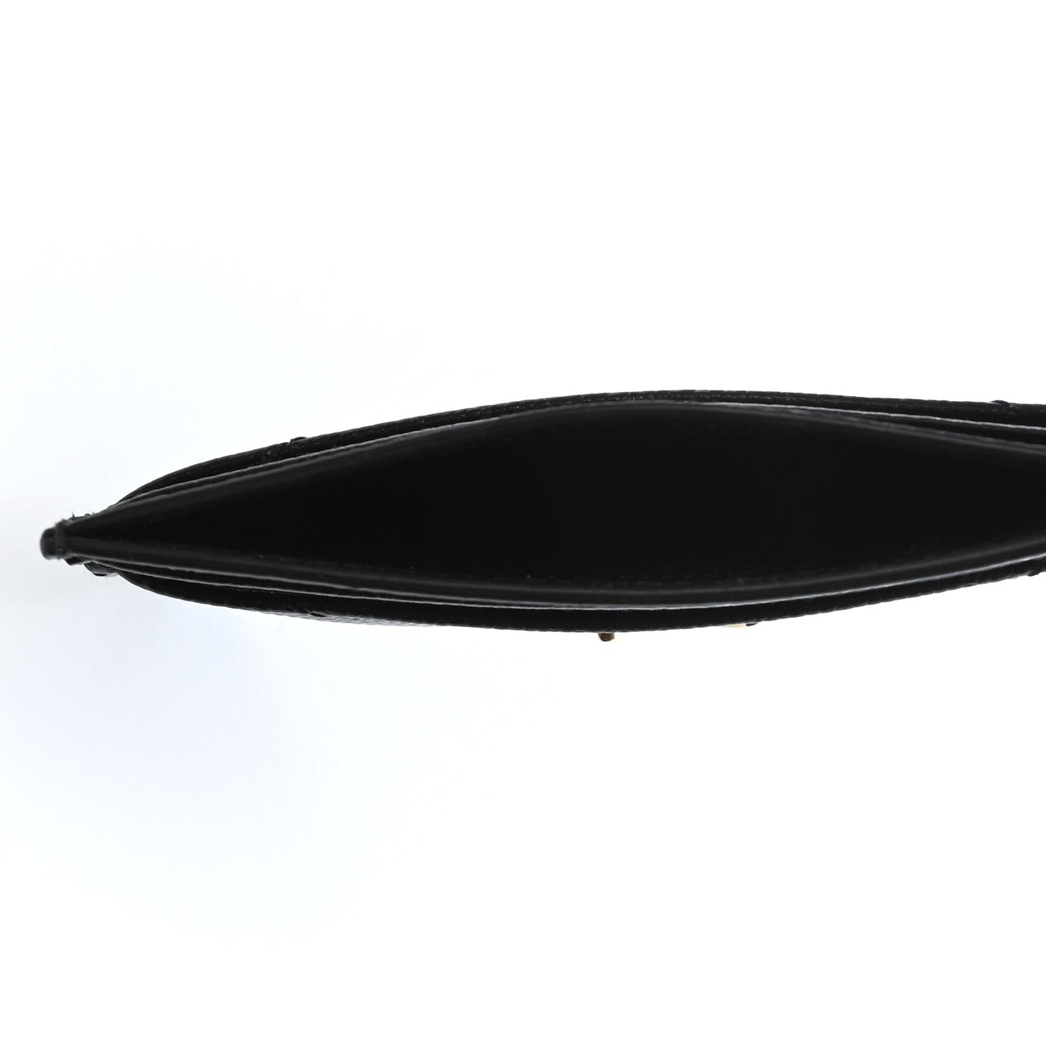 Saint Laurent Grain De Poudre Matelasse Chevron Monogram Credit Card Case Black 5 of 8