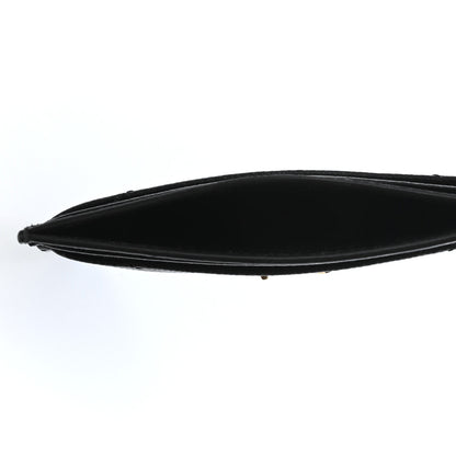 Saint Laurent Grain De Poudre Matelasse Chevron Monogram Credit Card Case Black 5 of 8
