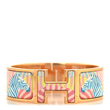 Hermes Enamel Wide Print Zebres De Tanzania Clic Clac H Bracelet PM Color Patch 1 of 4