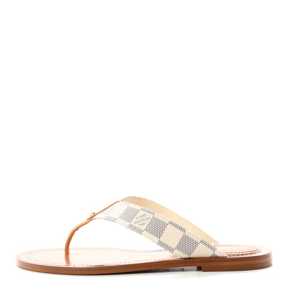 Louis Vuitton Damier Azur Sunny Flat Thong Sandals 38 1 of 9
