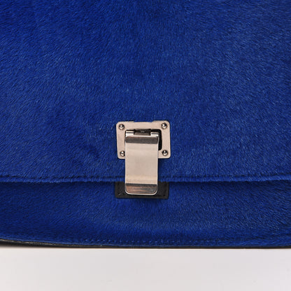 Proenza Schouler Sheephair Calfskin Suede PS Elliot Clutch Cobalt Black 7 of 7