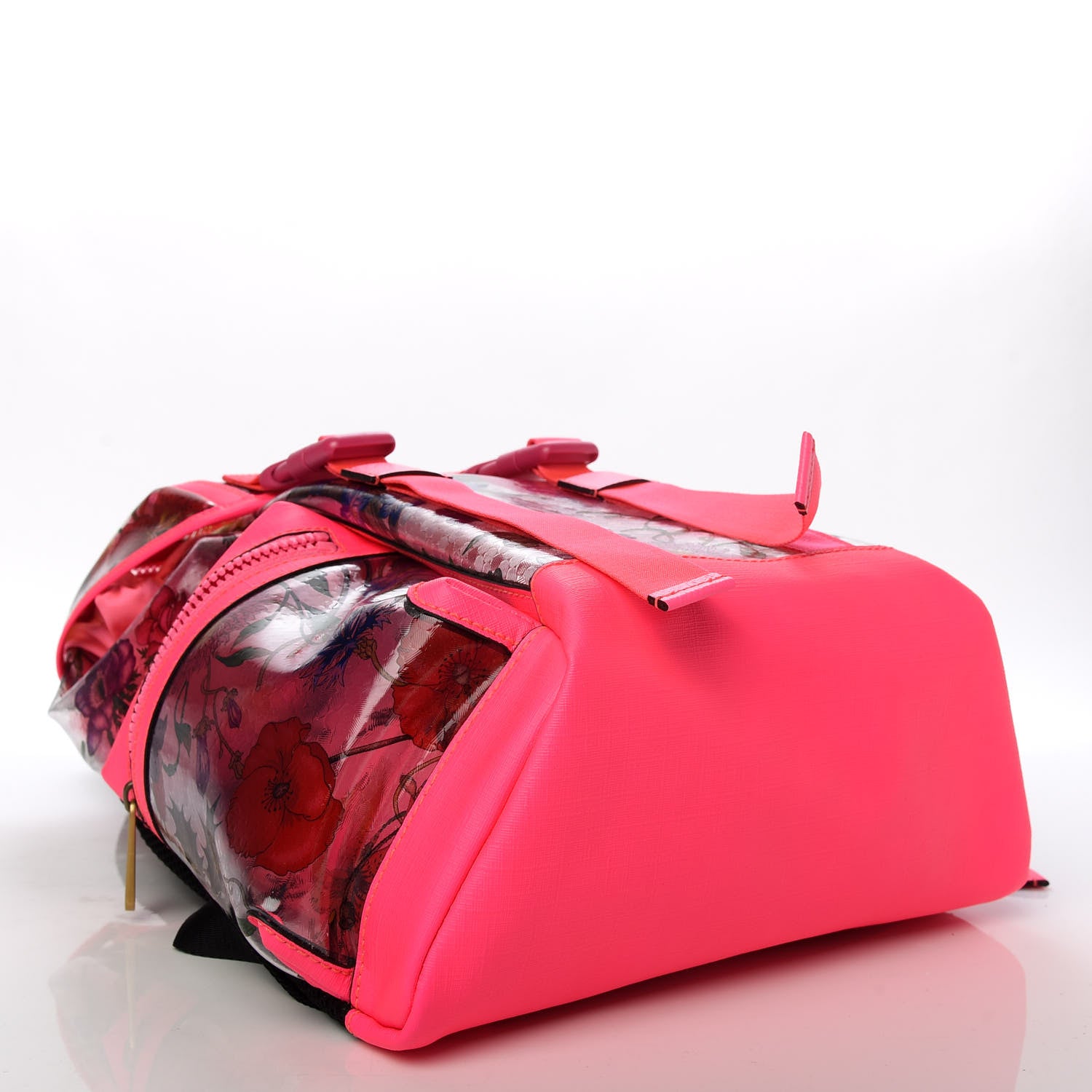 Gucci PVC Floral Double Buckle Backpack Fuchsia 3 of 9