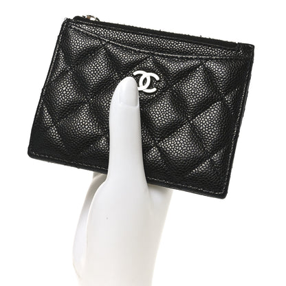 Chanel Caviar Quilted CC Zip Card Holder Black 2 of 7