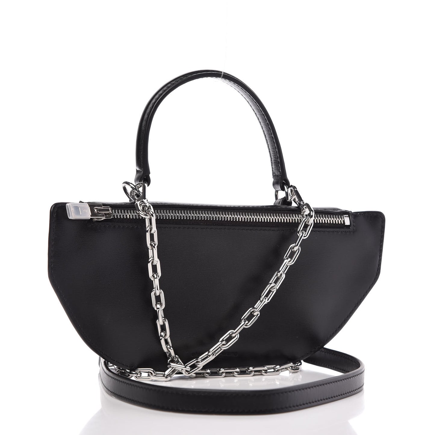 Calfskin Mini Attica Top Handle Belt Bag Black