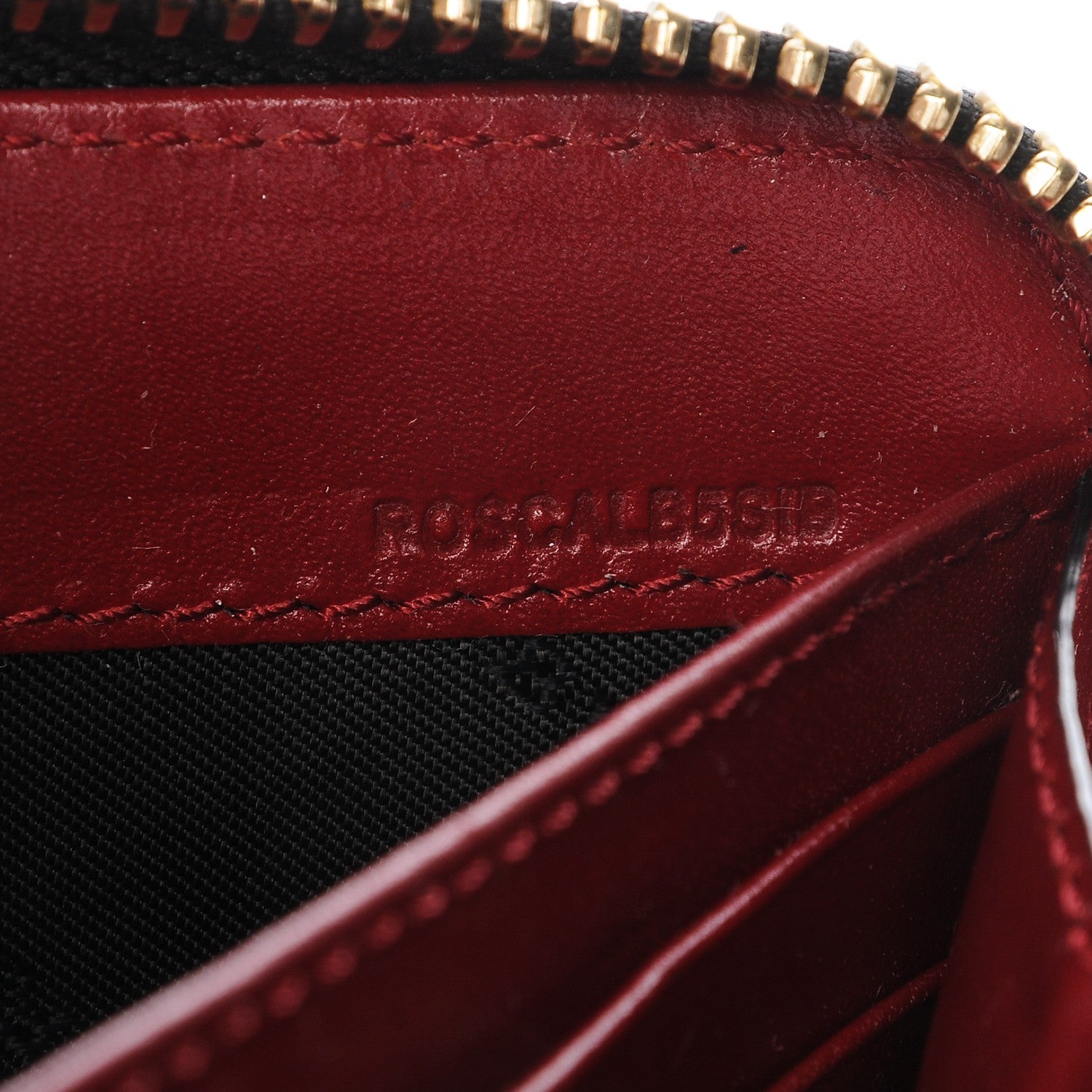 Burberry Grainy Calfskin Check Embossed Elmore Zip Around Wallet Red 7 of 8