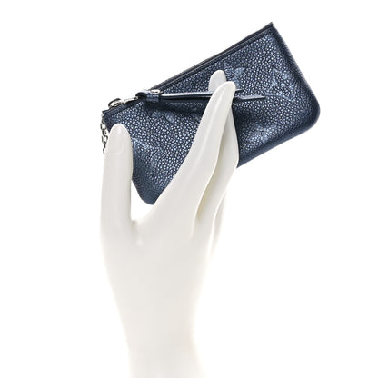 Louis Vuitton Metallic Empreinte Monogram Giant Key Pouch Navy Nacre 2 of 7