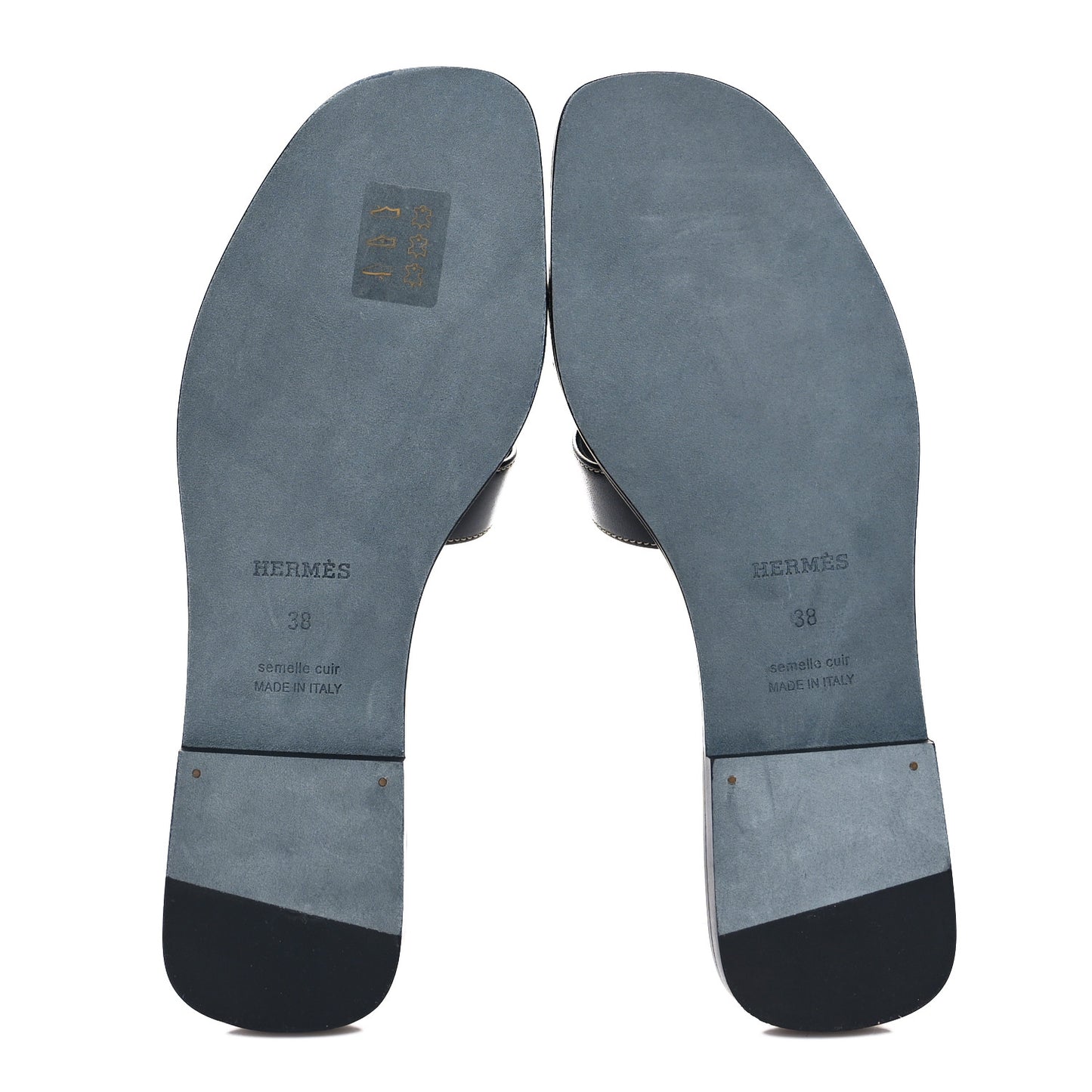 Box Calfskin Oran Sandals 38 Black