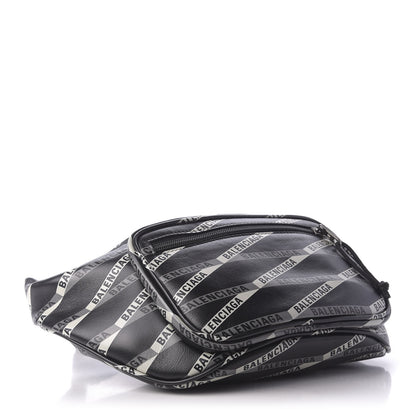 Balenciaga Smooth Calfskin Losange Monogram Explorer Belt Bag Black Grey 4 of 10